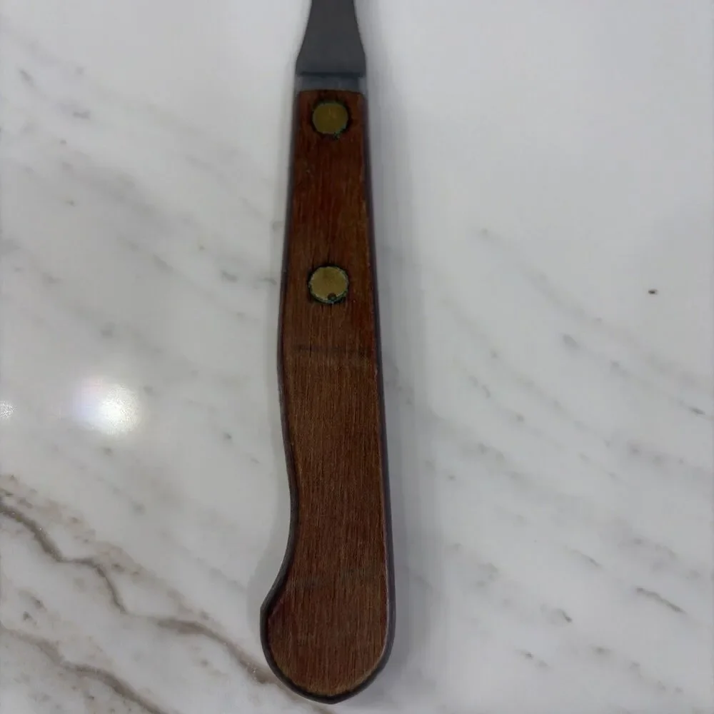 Ekco Carving Fork Stainless Steel Wooden Handle USA